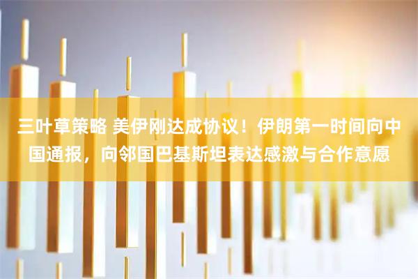三叶草策略 美伊刚达成协议！伊朗第一时间向中国通报，向邻国巴基斯坦表达感激与合作意愿